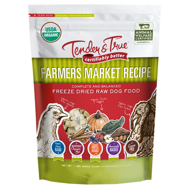 Organic freeze dried dog food