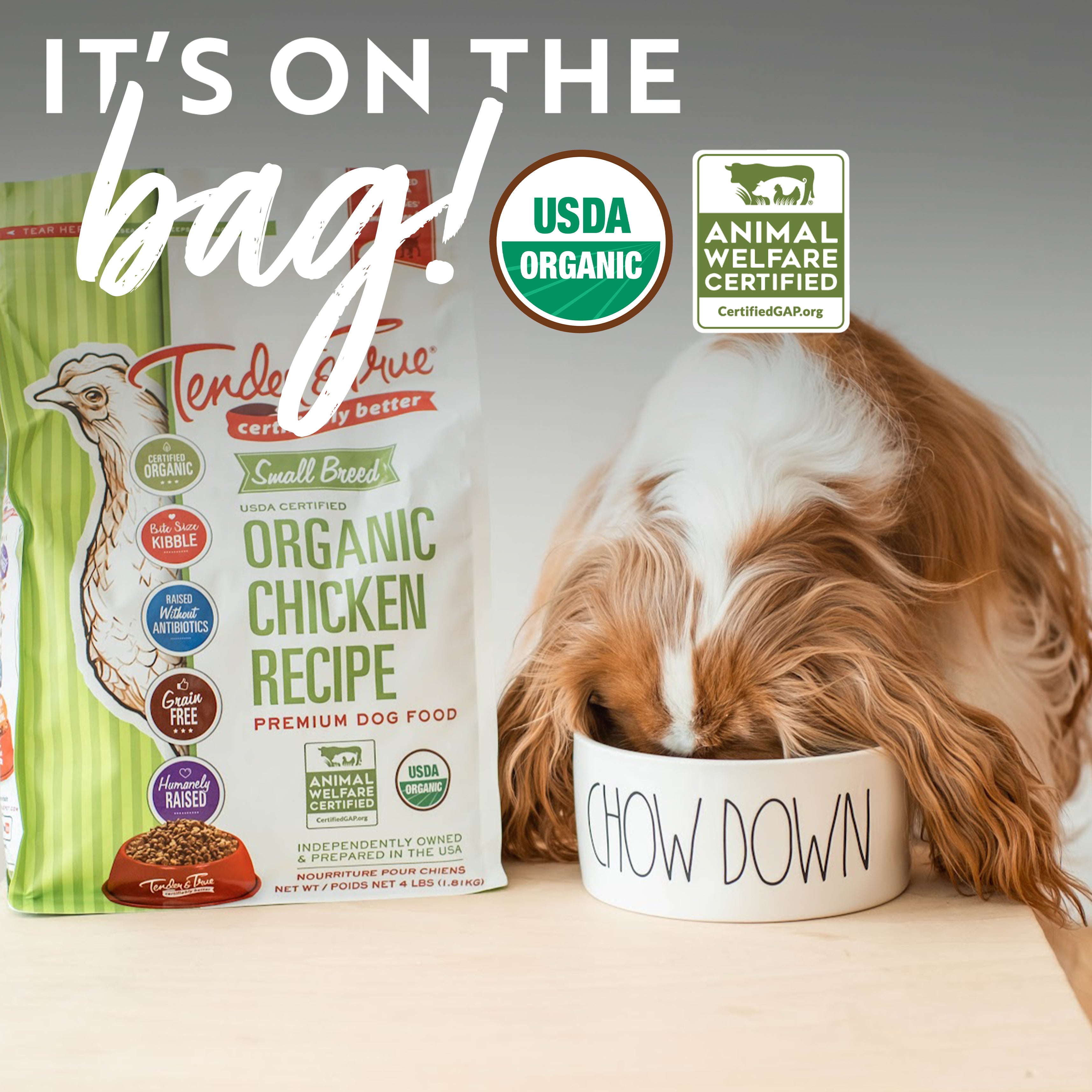 Certified organic dog food deals