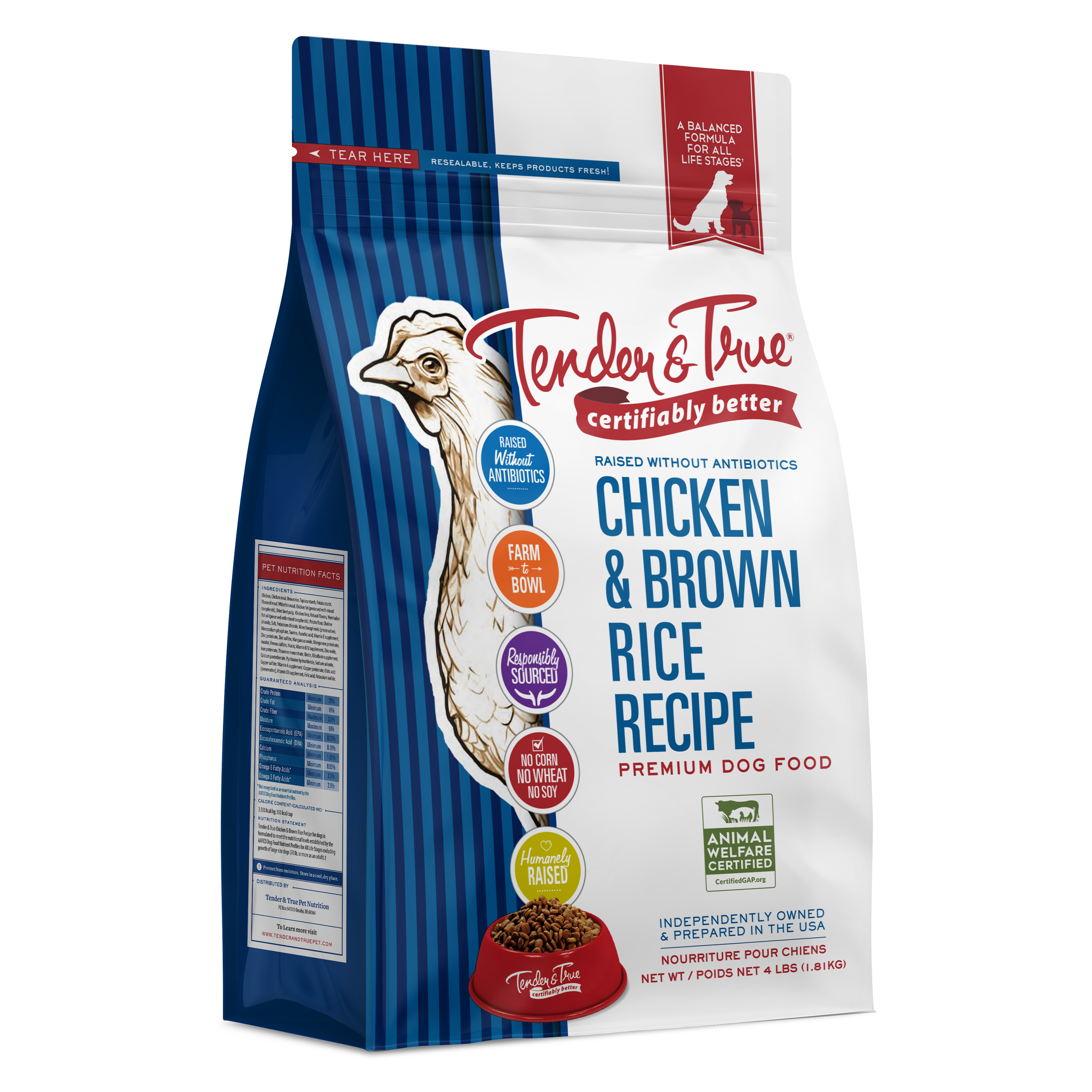 Tender & True Chicken & Brown Rice Recipe Dry Dog Food