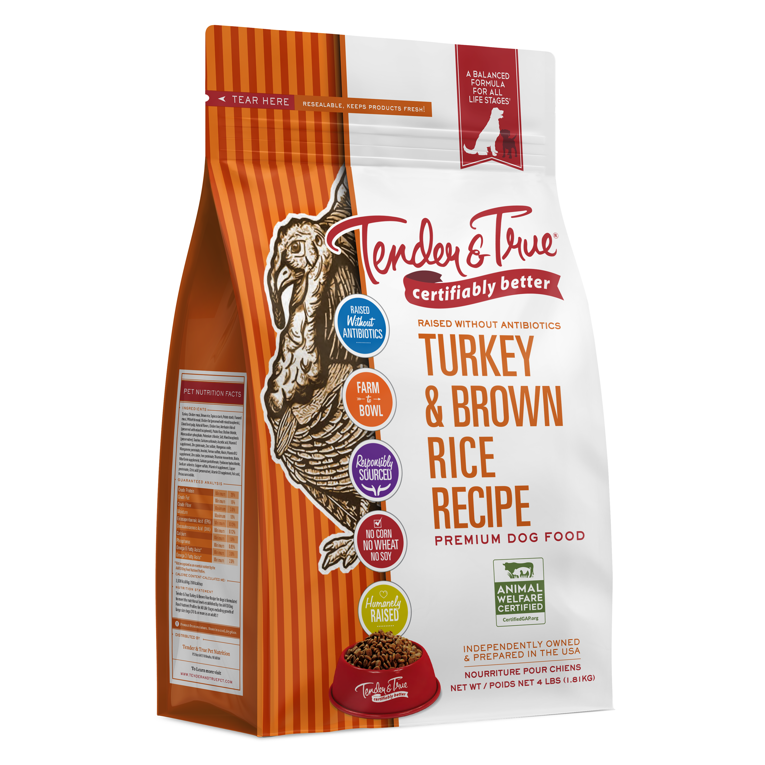 Tender & True Turkey & Brown Rice Recipe Dry Dog Food
