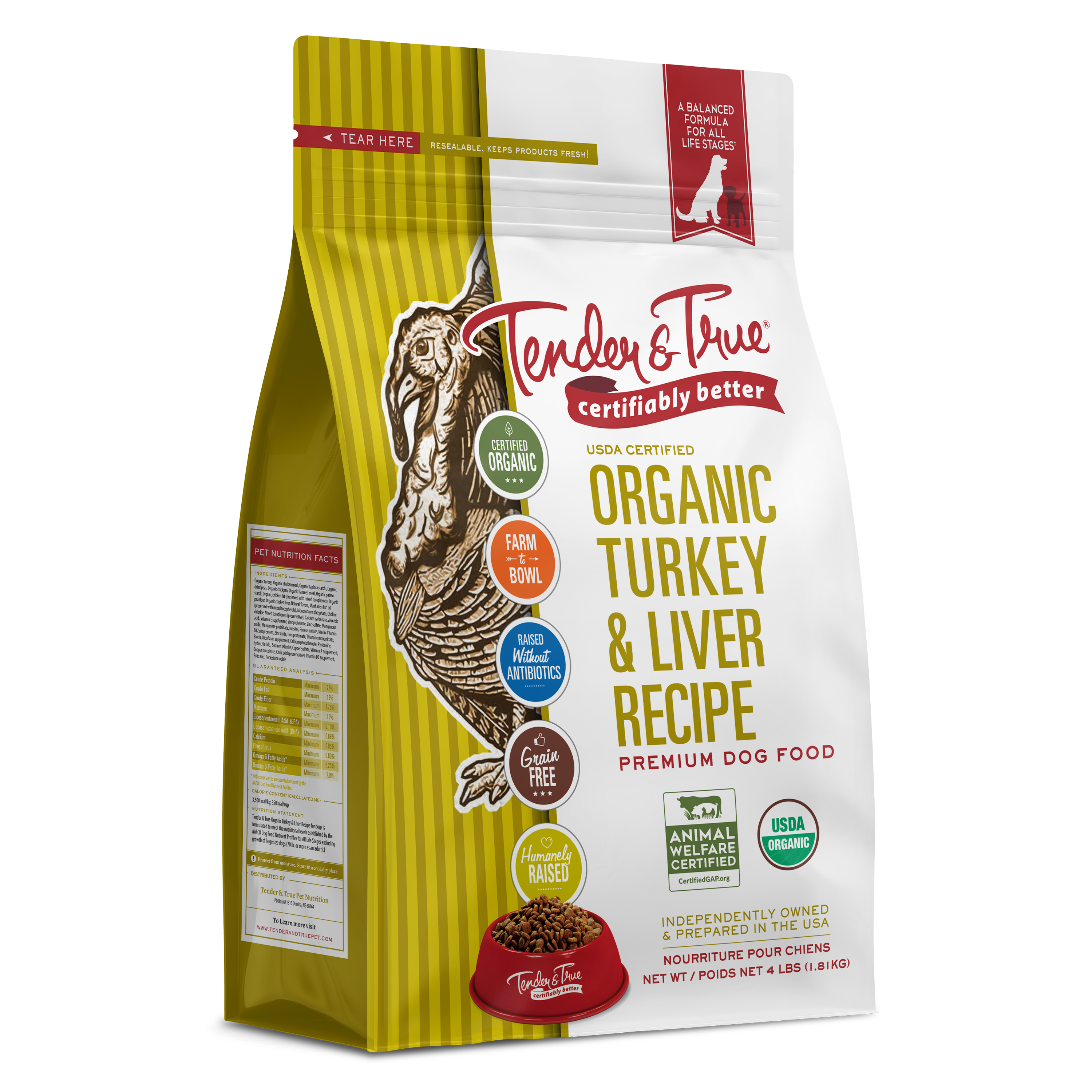 Tender & True Organic Turkey & Liver Recipe Dry Dog Food