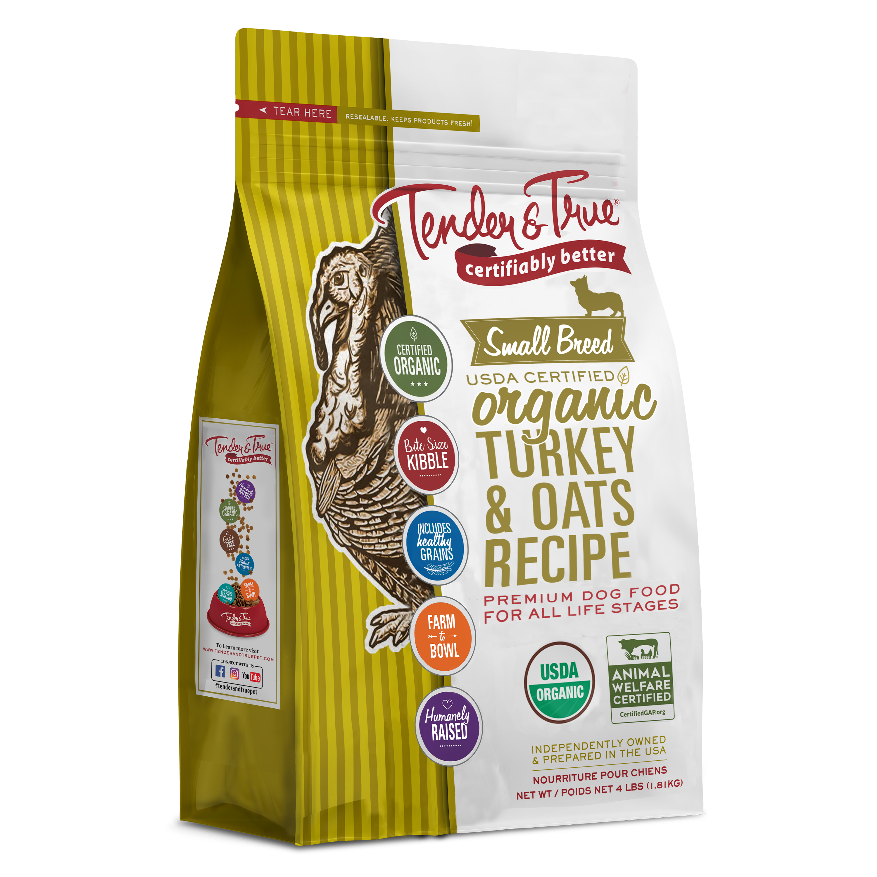 Tender & True Small Breed Organic Turkey & Oats Recipe Dry Dog Food