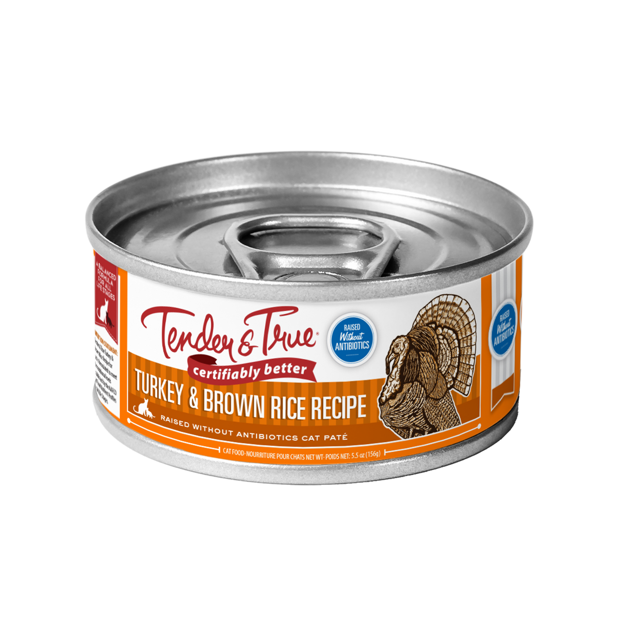 Turkey & Brown Rice Recipe Cat Food – Tender & True Pet
