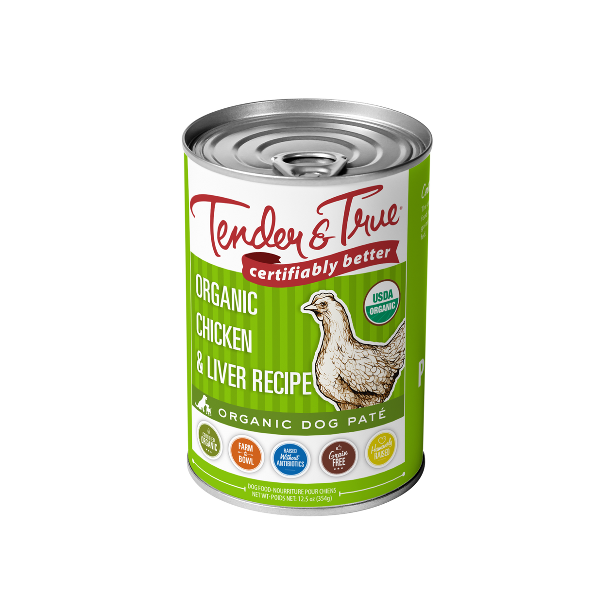 Organic Chicken & Liver Recipe Dog Food – Tender & True Pet