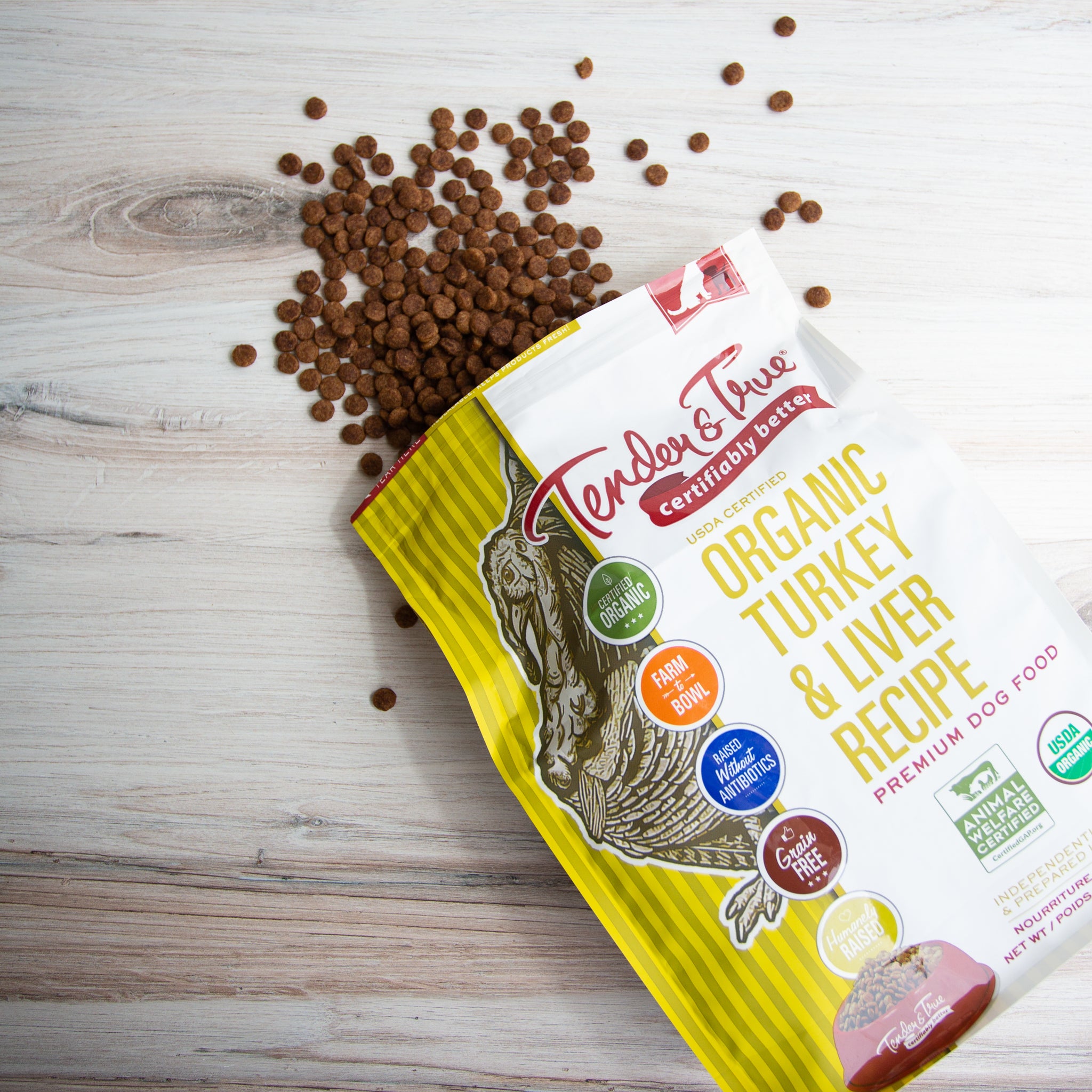 Organic Turkey & Liver Recipe Dry Dog Food – Tender & True Pet